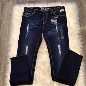 Fil Dark Blue Distressed Jeans